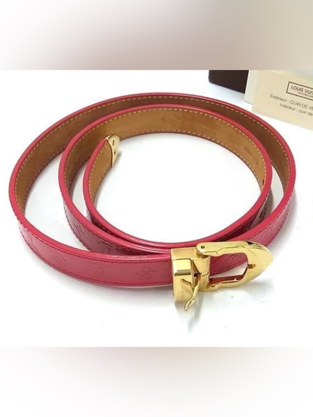 Rare Louis Vuitton Pink Vernis
Monogram Belt